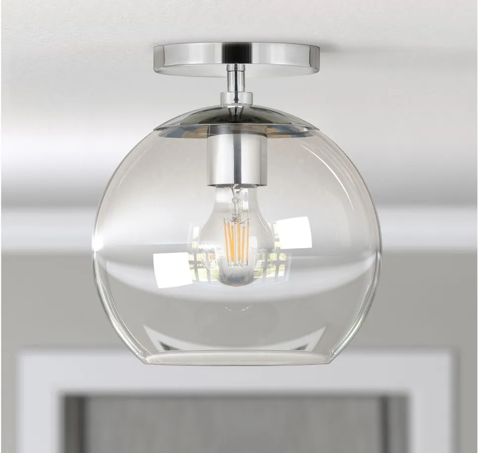 Alexa Semi-Flush Mount in Polished Nickel by Hudson & Canal