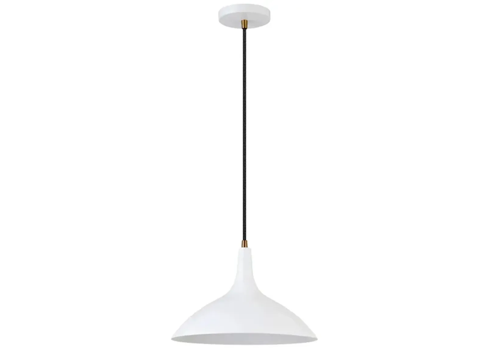 Emily Metal Pendant in Matte White/Brass by Hudson & Canal