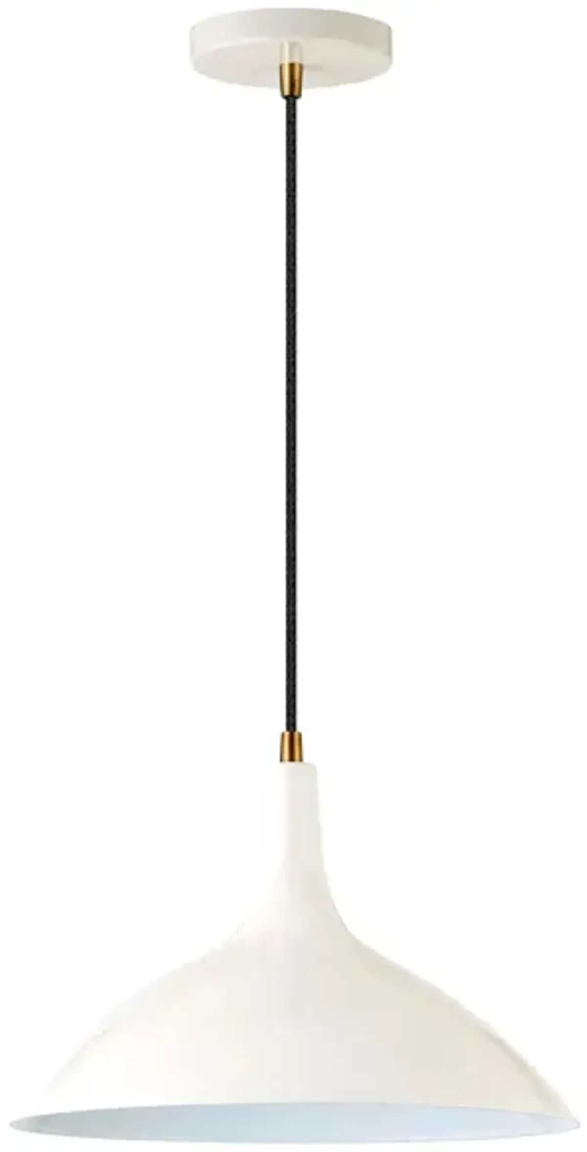 Emily Metal Pendant in Pearled White/Brass by Hudson & Canal