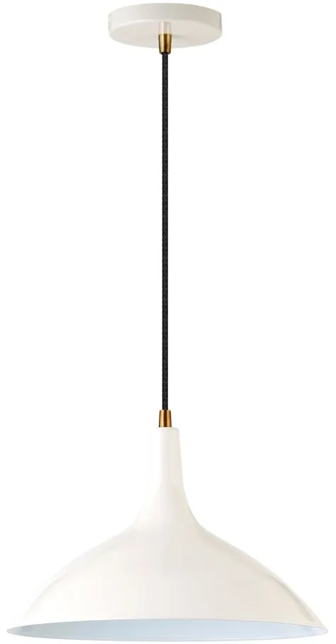 Emily Metal Pendant in Pearled White/Brass by Hudson & Canal