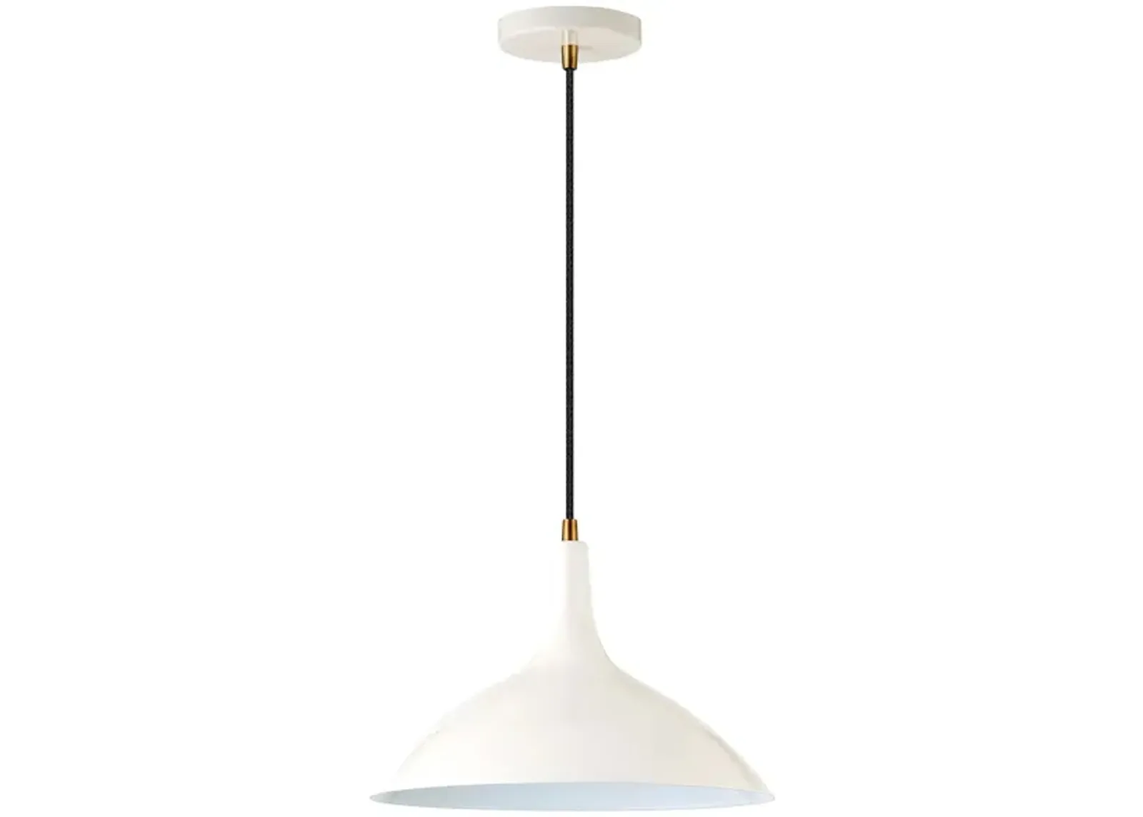 Emily Metal Pendant in Pearled White/Brass by Hudson & Canal