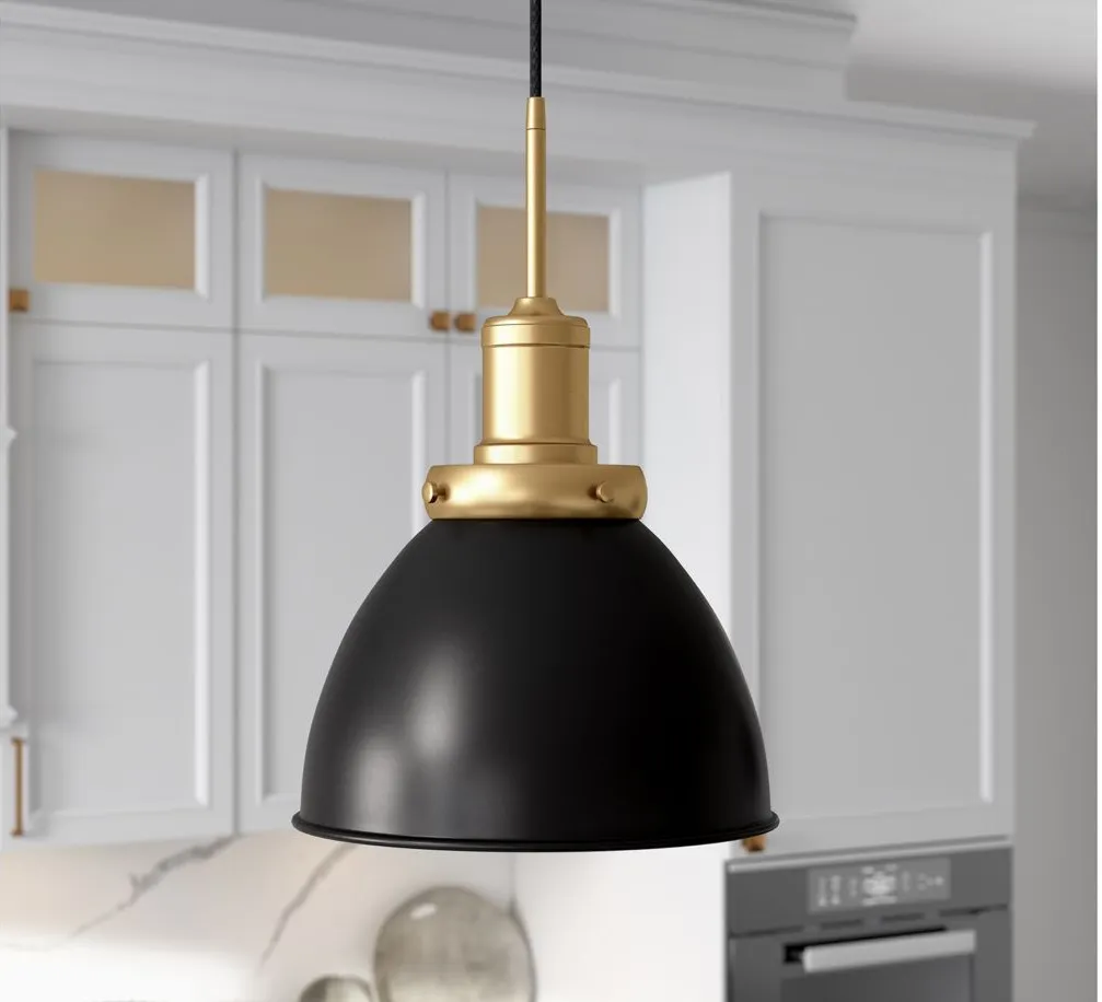 Pari Metal Pendant in Black/Brass by Hudson & Canal