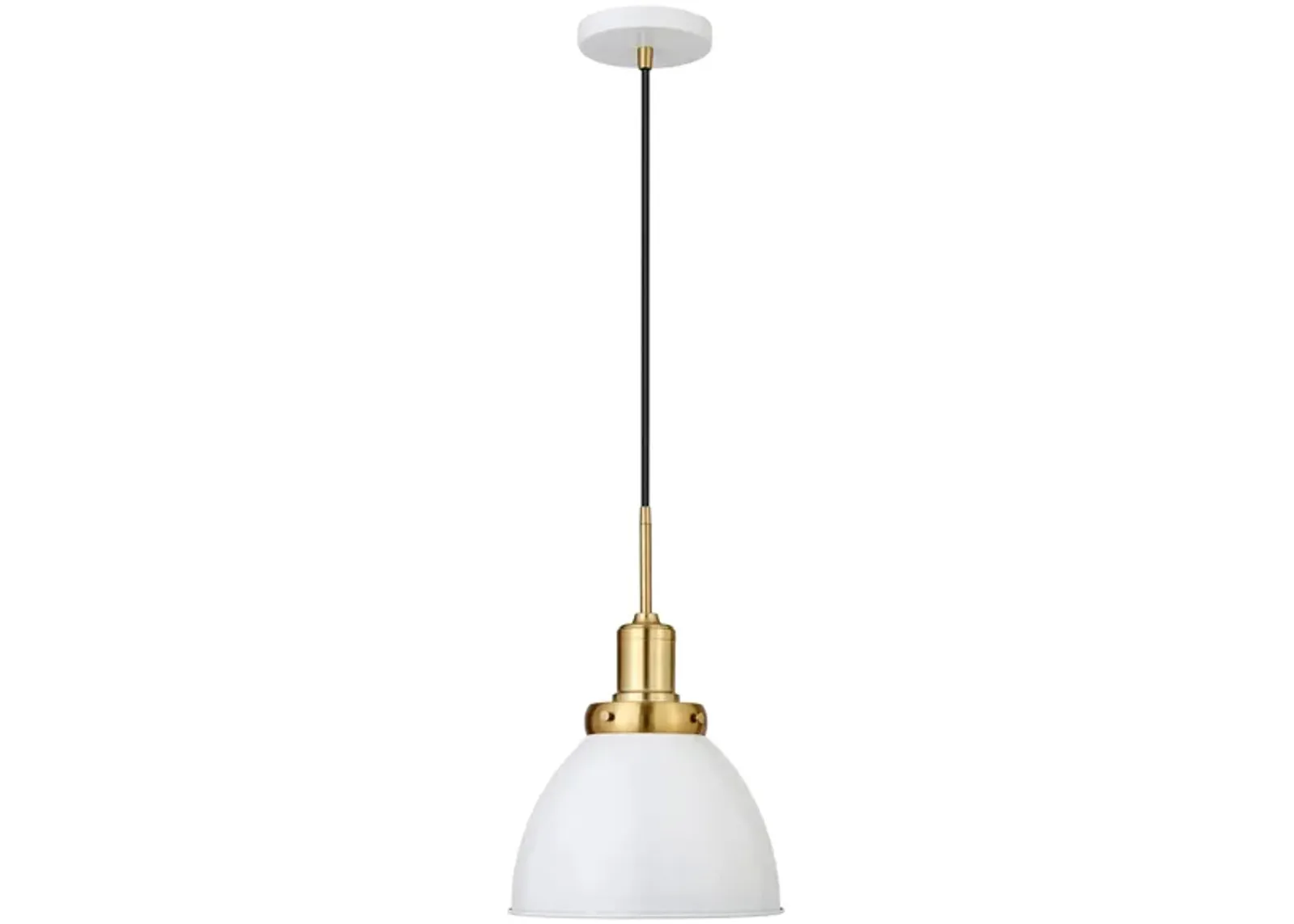 Pari Metal Pendant in White/Brass by Hudson & Canal