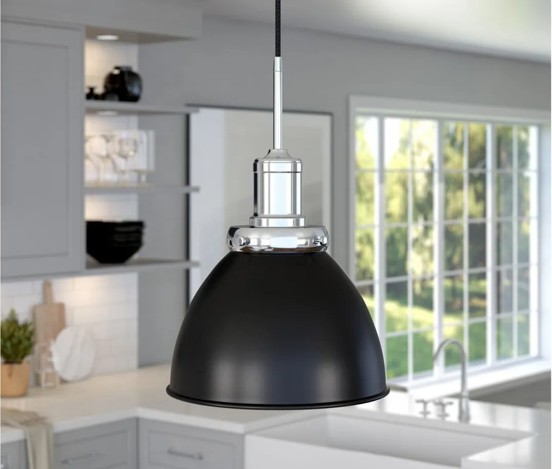 Pari Metal Pendant in Blackened Bronze/Polished Nickel by Hudson & Canal