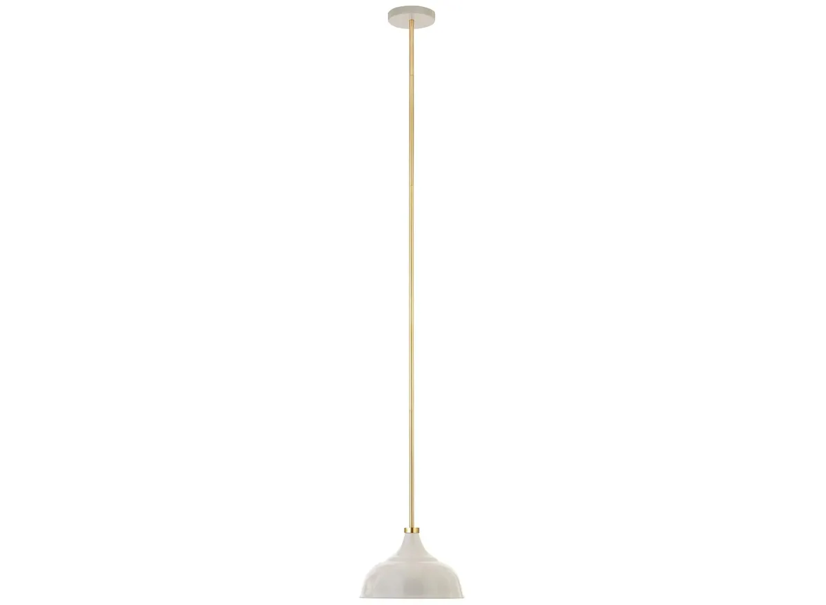 Regan Pendant in Pearled White/Brass by Hudson & Canal