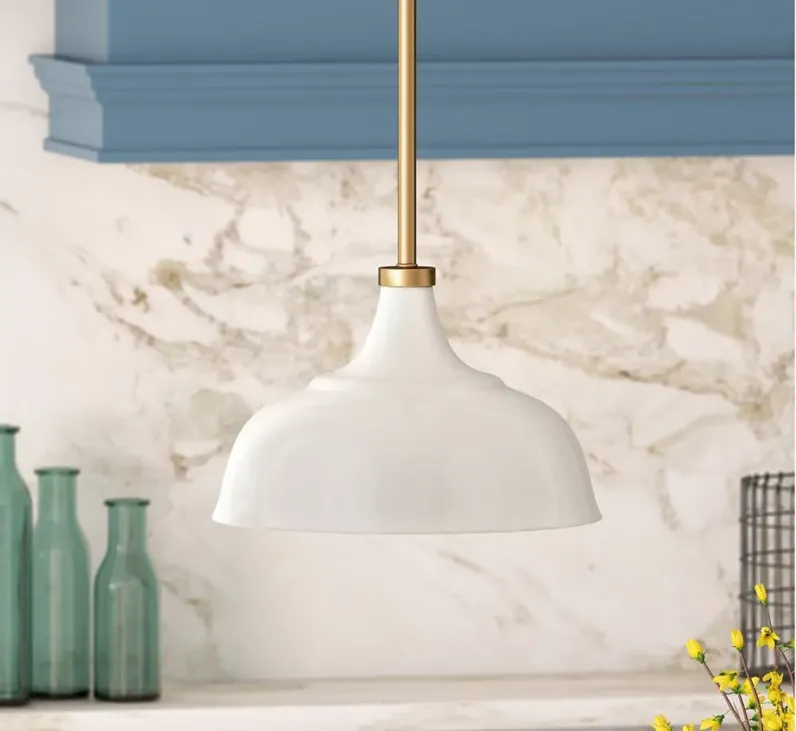 Regan Pendant in Pearled White/Brass by Hudson & Canal