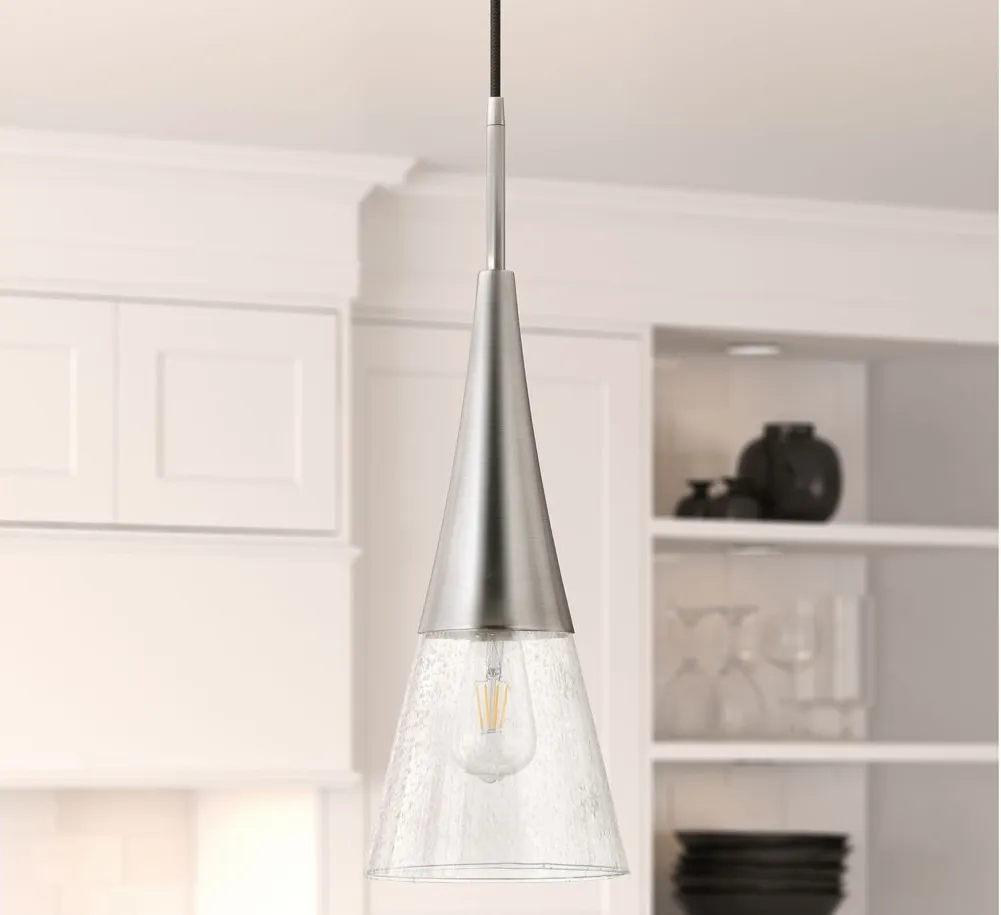 Simone Pendant in Brushed Nickel by Hudson & Canal