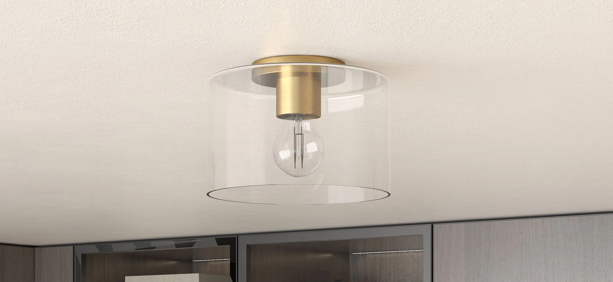 Embla Semi Flush Mount in Brass by Hudson & Canal