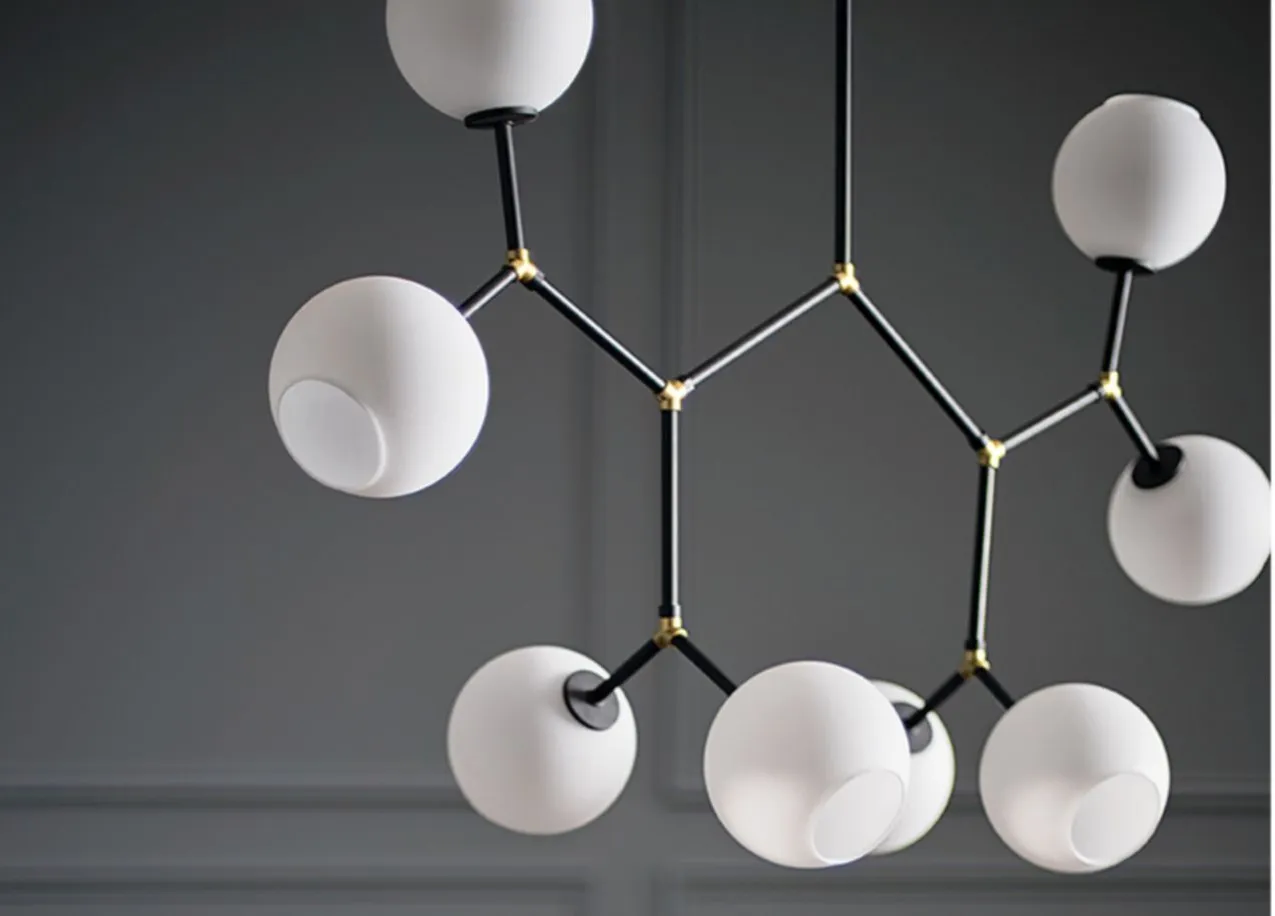 Atom 8 Pendant Light in WHITE by Nuevo