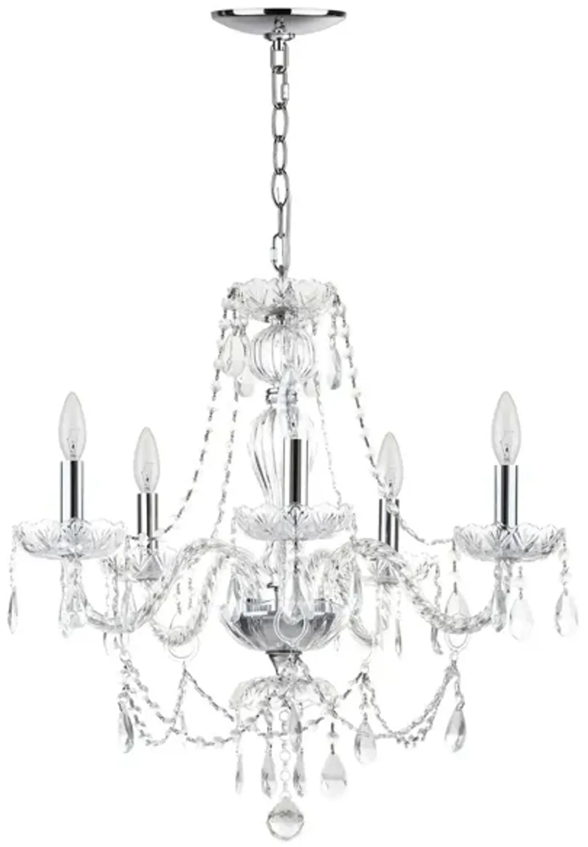 Mila Adjustable Chandelier in Chrome by Safavieh