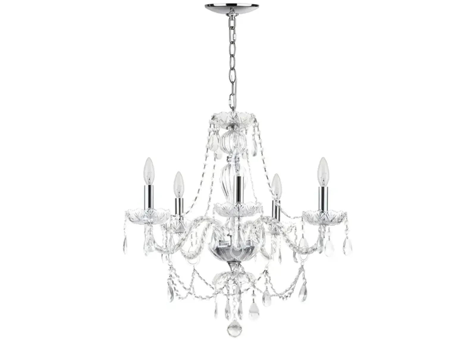 Mila Adjustable Chandelier in Chrome by Safavieh