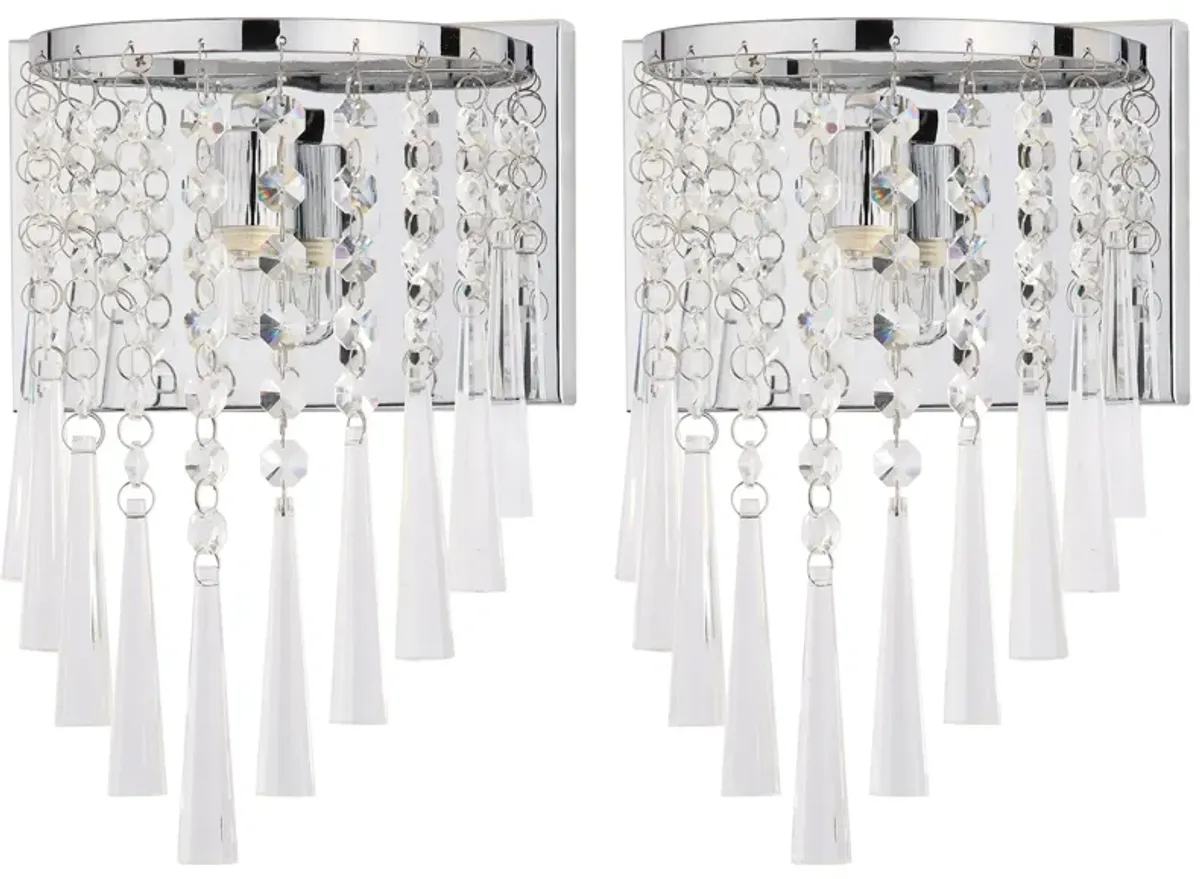 Perri Beaded Wall Sconce in Chrome by Safavieh