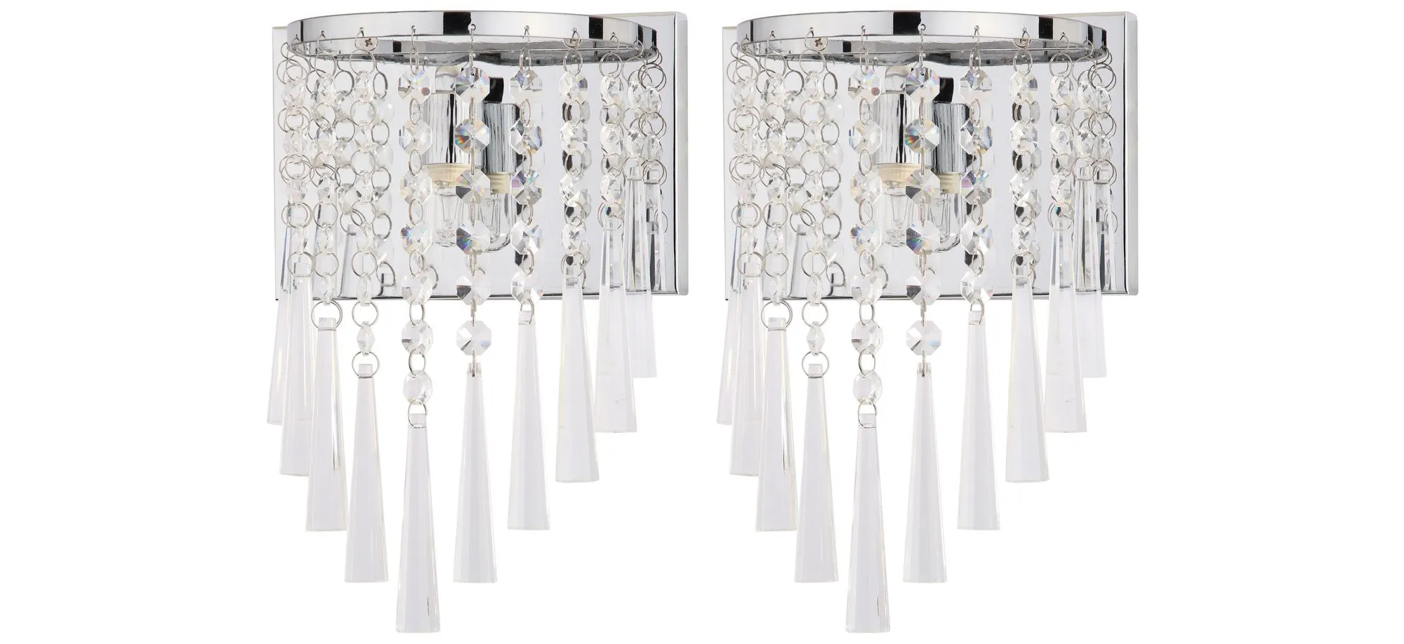 Perri Beaded Wall Sconce in Chrome by Safavieh