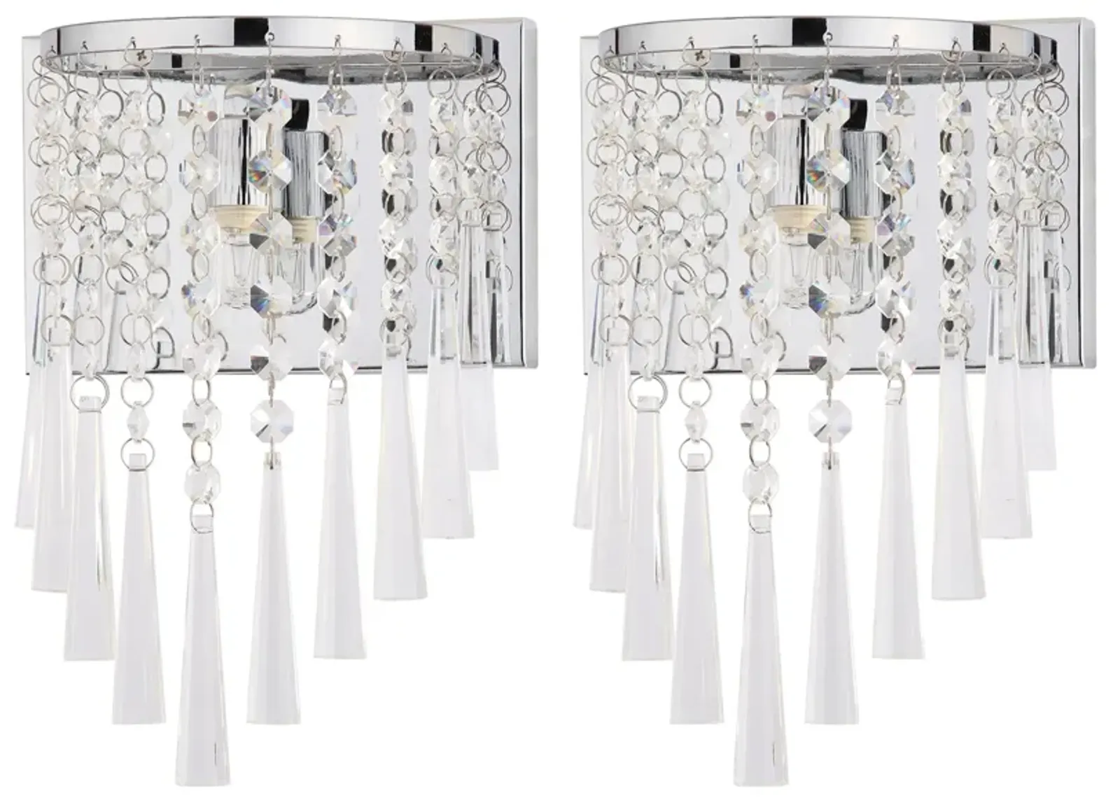 Perri Beaded Wall Sconce in Chrome by Safavieh