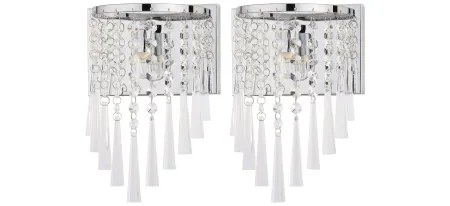 Perri Beaded Wall Sconce in Chrome by Safavieh