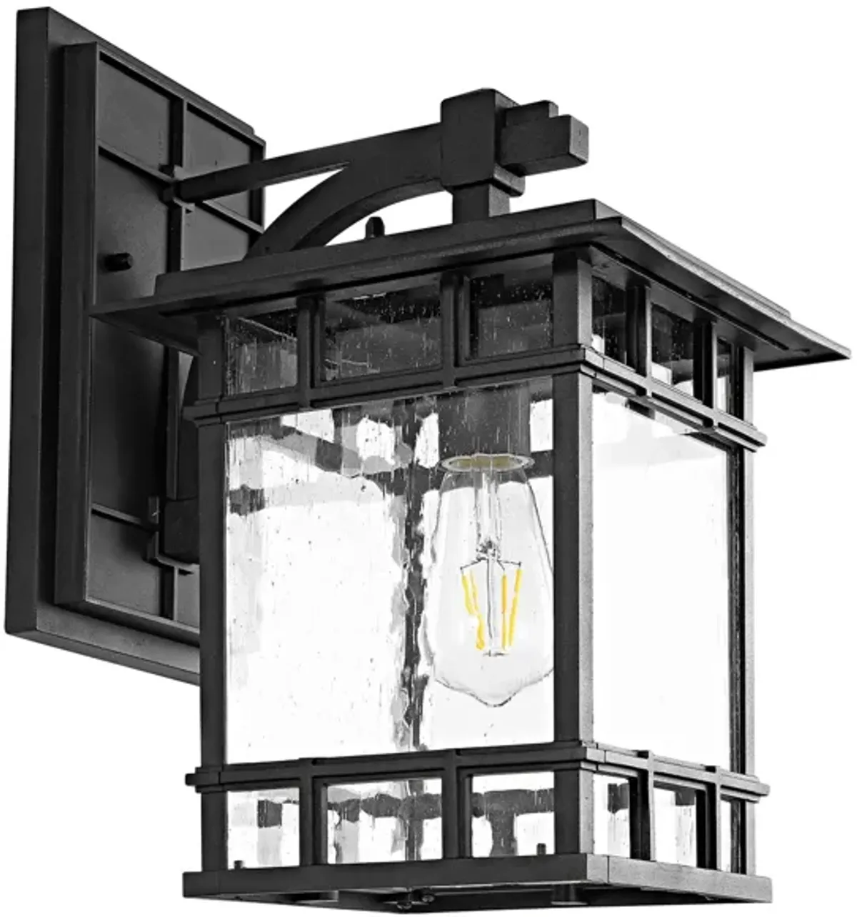 Lola Outdoor Wall Lantern in Black by Safavieh