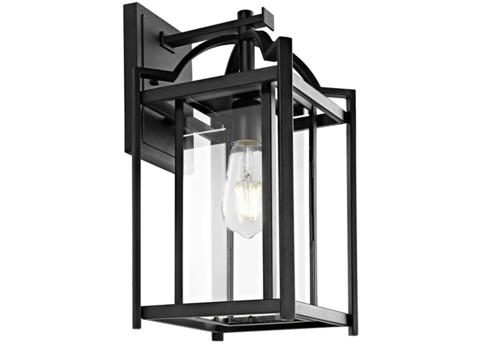 Portar Outdoor Wall Lantern in Black by Safavieh