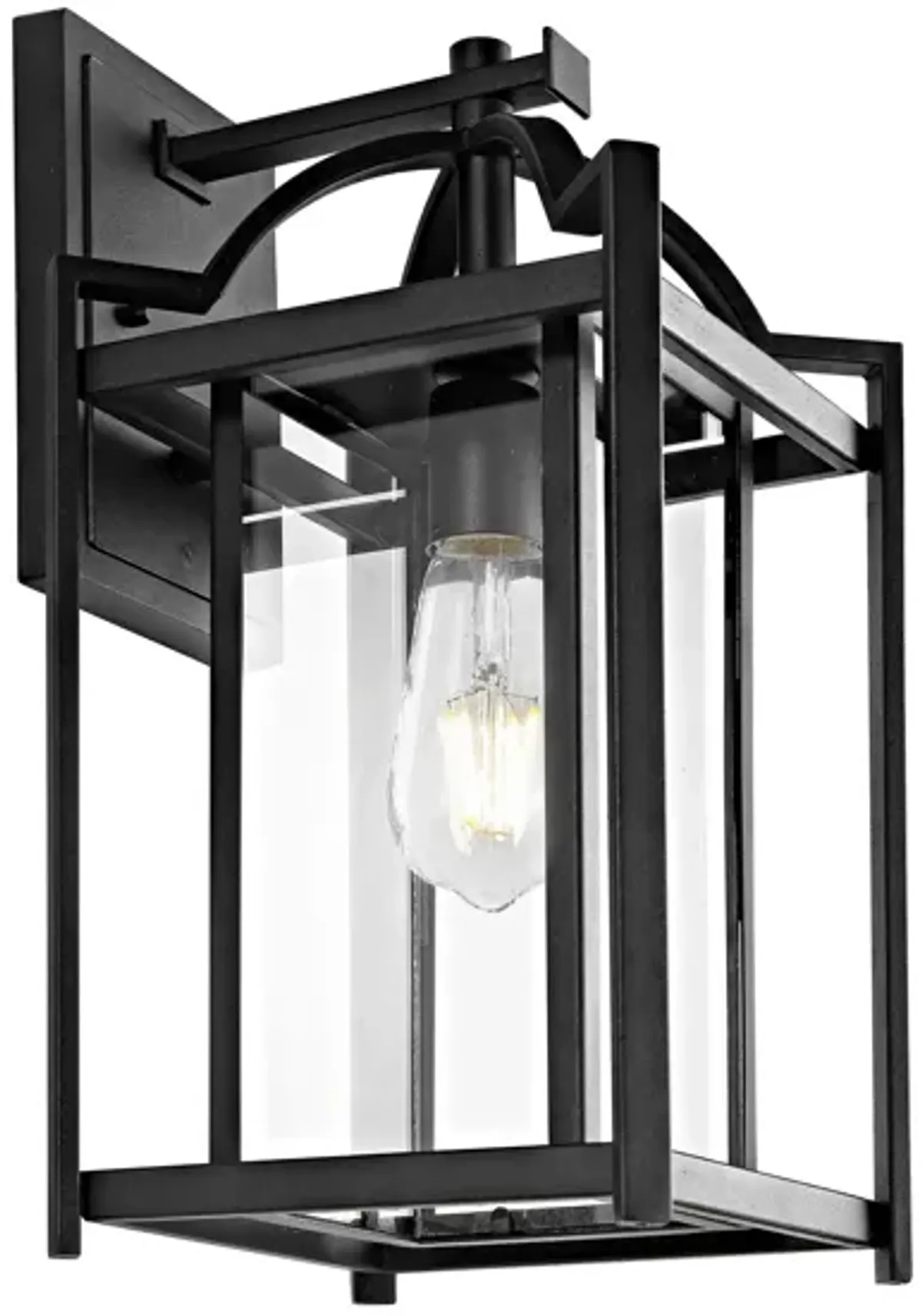 Portar Outdoor Wall Lantern in Black by Safavieh