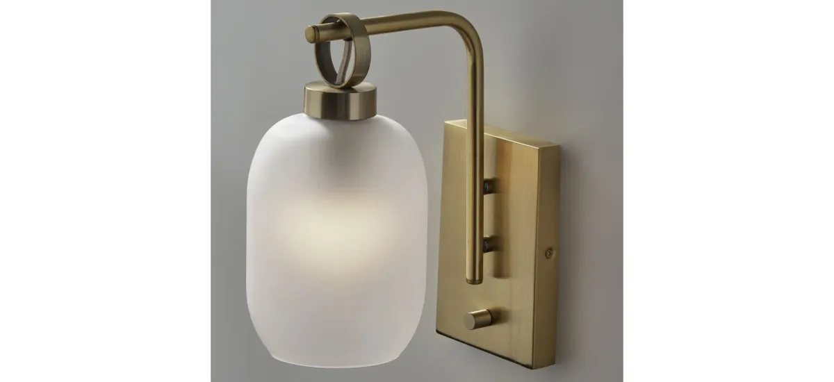 Lancaster Brass Wall Lamp in Antique Brass by Adesso Inc