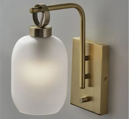 Lancaster Brass Wall Lamp in Antique Brass by Adesso Inc