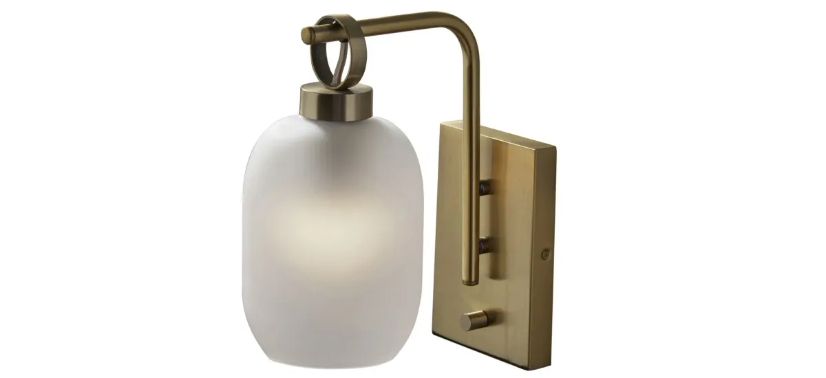 Lancaster Brass Wall Lamp in Antique Brass by Adesso Inc