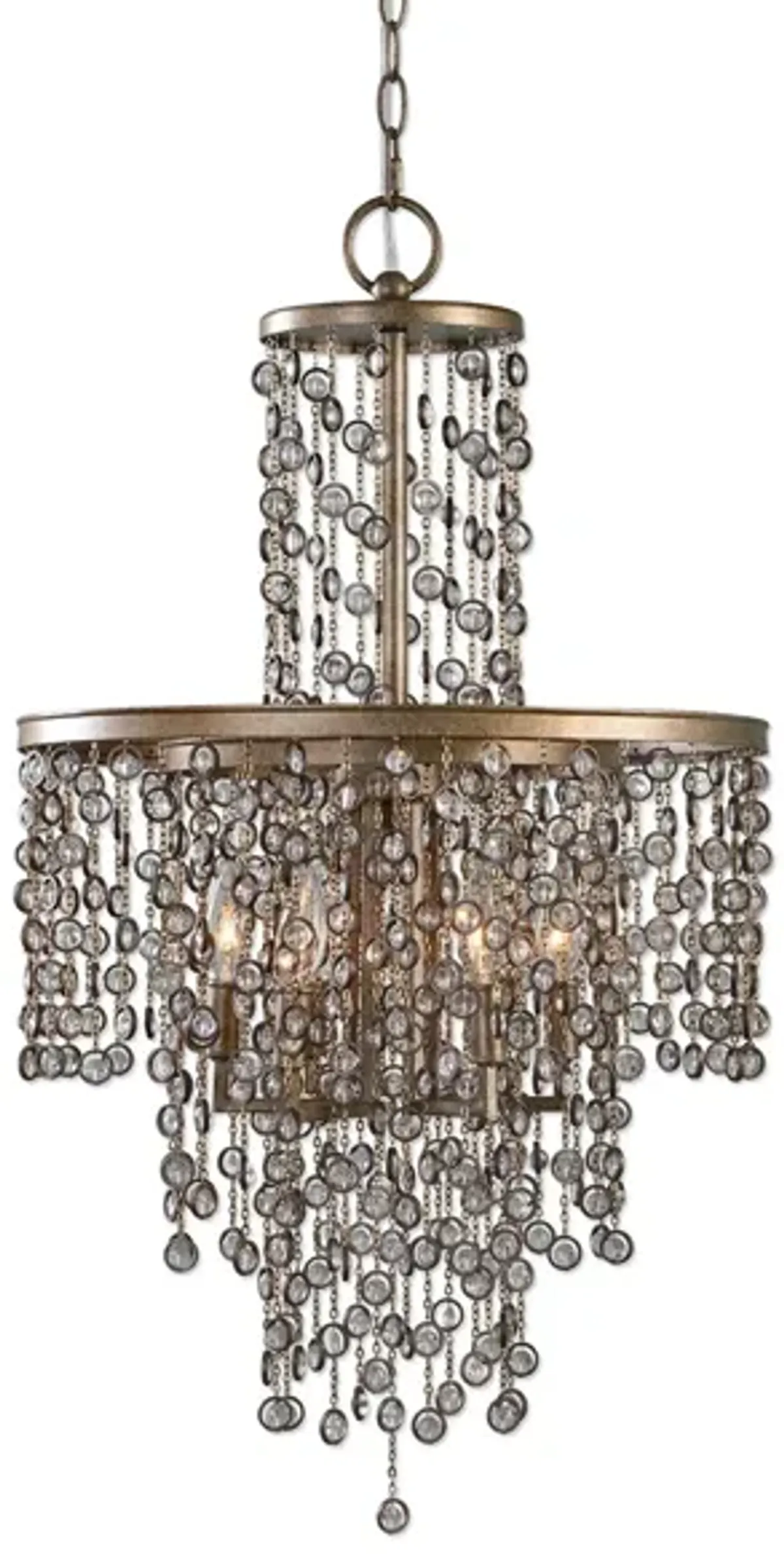 Valka Crystal Chandelier in Antiqued Brass by Uttermost