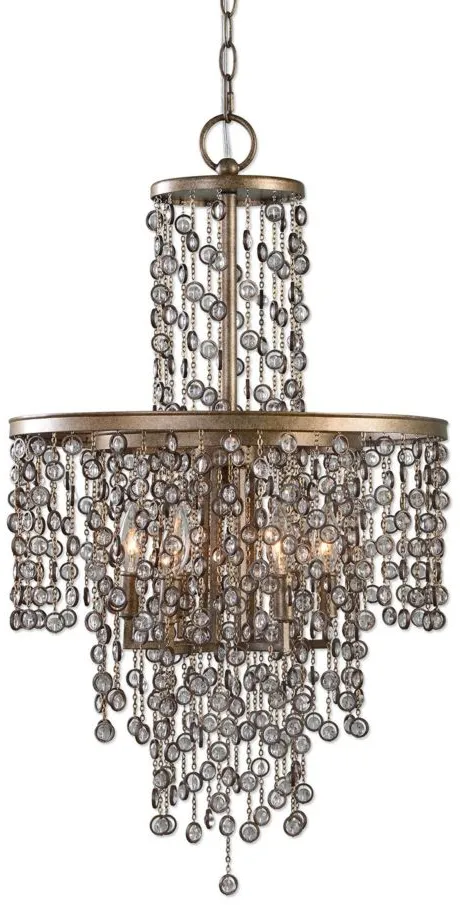 Valka Crystal Chandelier in Antiqued Brass by Uttermost