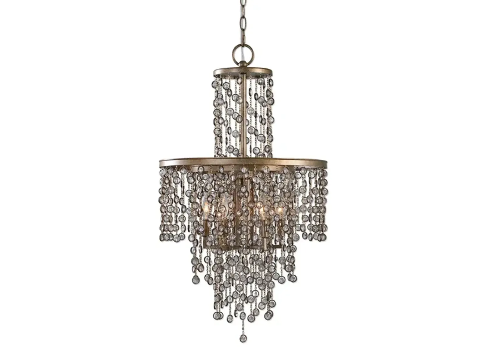 Valka Crystal Chandelier in Antiqued Brass by Uttermost