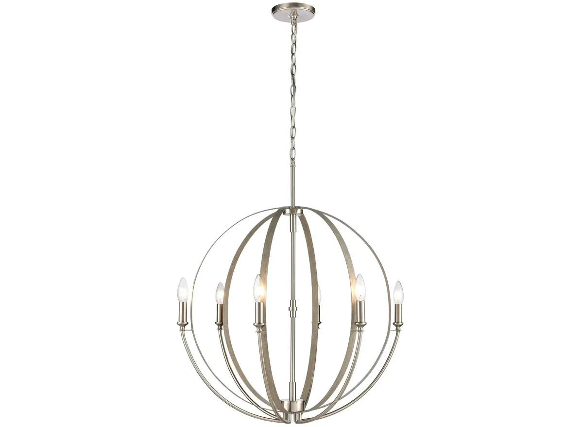 Rotunda 6-Light Chandelier in Beechwood by Stein World