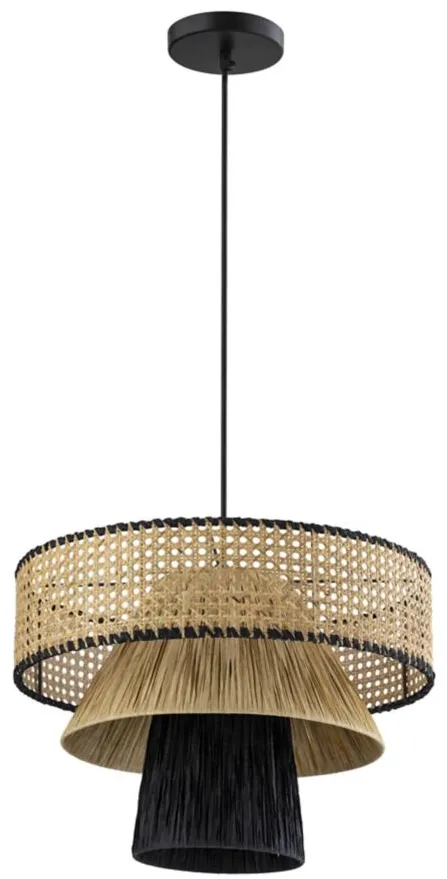 Rylie Pendant Light in Black,Natural by Tov Furniture