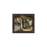 White Fence Framed Canvas Wall Art in Multicolor by Prestige Arts /Ati Indust