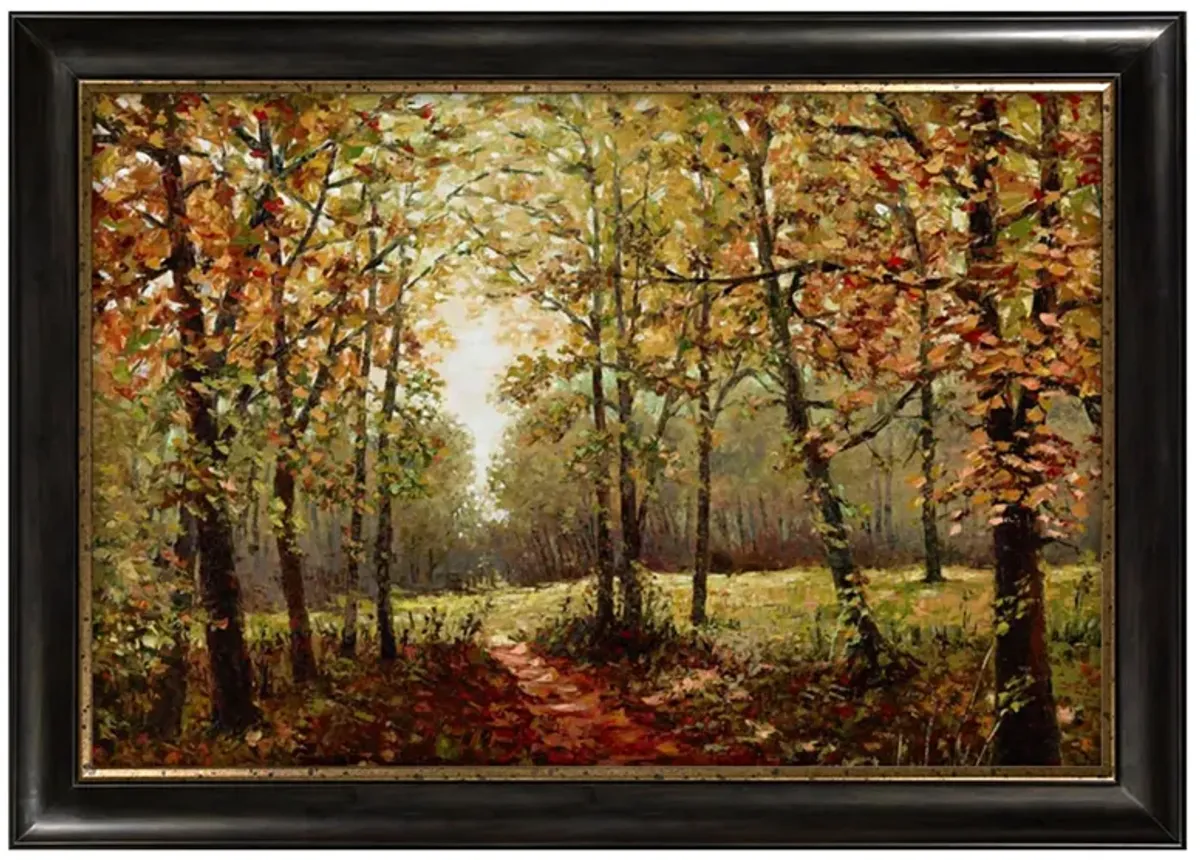 Fall Trees Framed Canvas Wall Art in Multicolor by Prestige Arts /Ati Indust