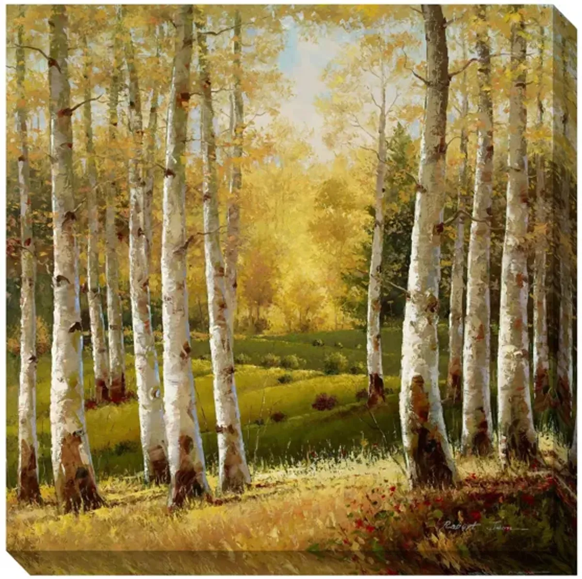 Birch Trees Canvas Wall Art in Multicolor by Prestige Arts /Ati Indust