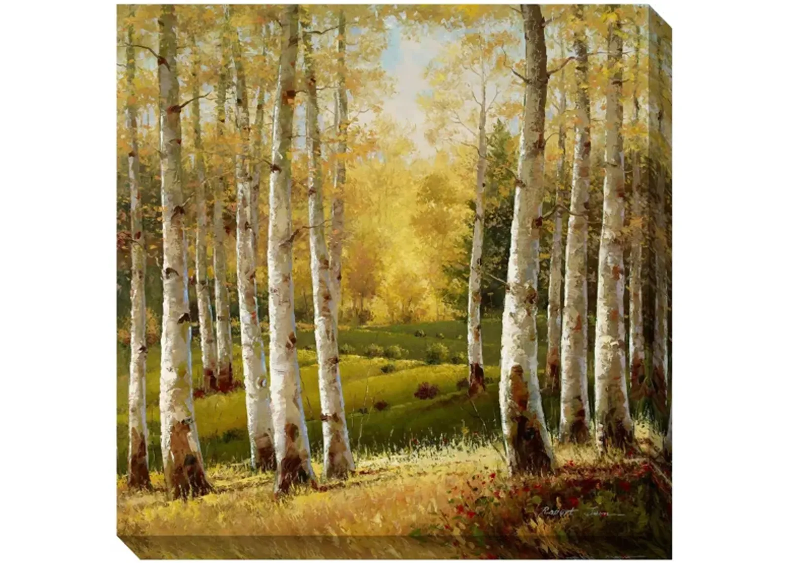 Birch Trees Canvas Wall Art in Multicolor by Prestige Arts /Ati Indust