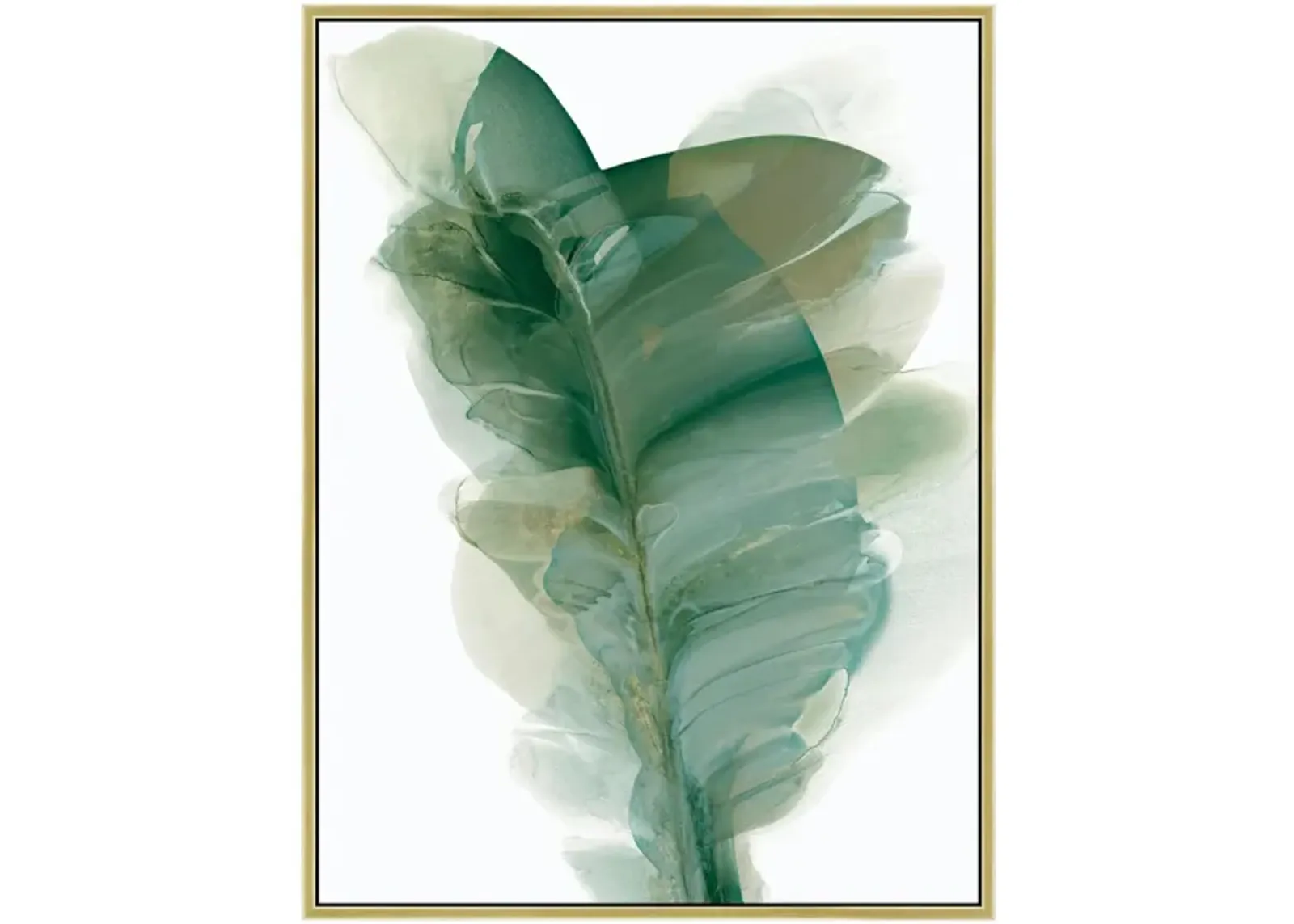 Botanical Flair in Green 1 Wall Art in Green/Gold by Bellanest