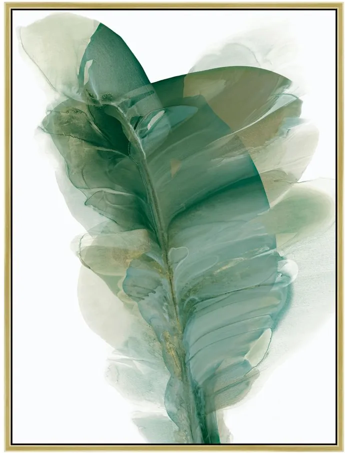 Botanical Flair in Green 1 Wall Art in Green/Gold by Bellanest
