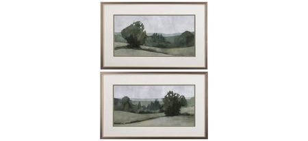 Green Landscape Wall Art in Green, Brown, Cream, Neutral by Propac Images