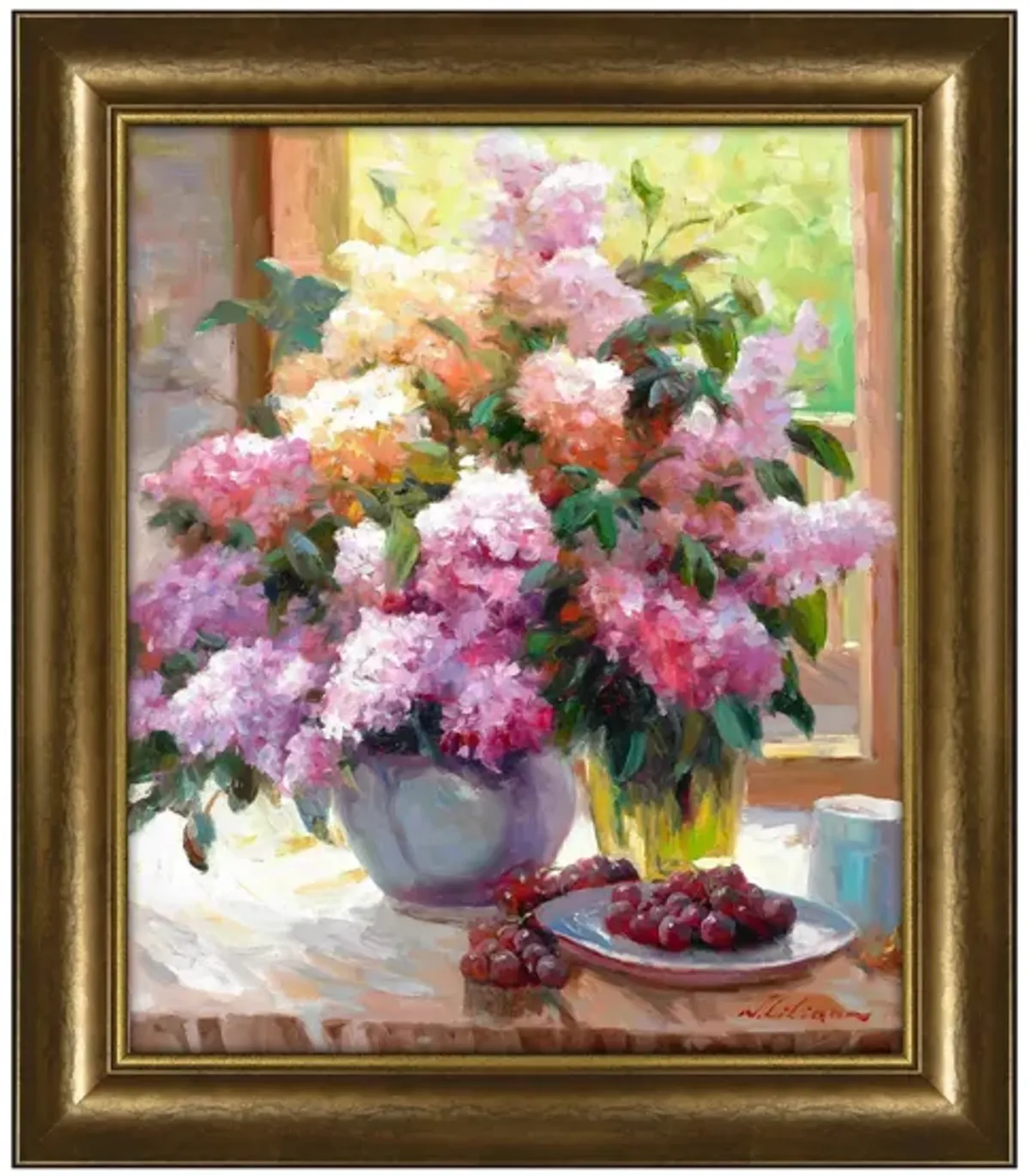 Lilacs Framed Canvas Wall Art