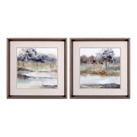 Silent Waters Wall Art S/2 in Blue, Taupe, Brown, Neutral by Propac Images