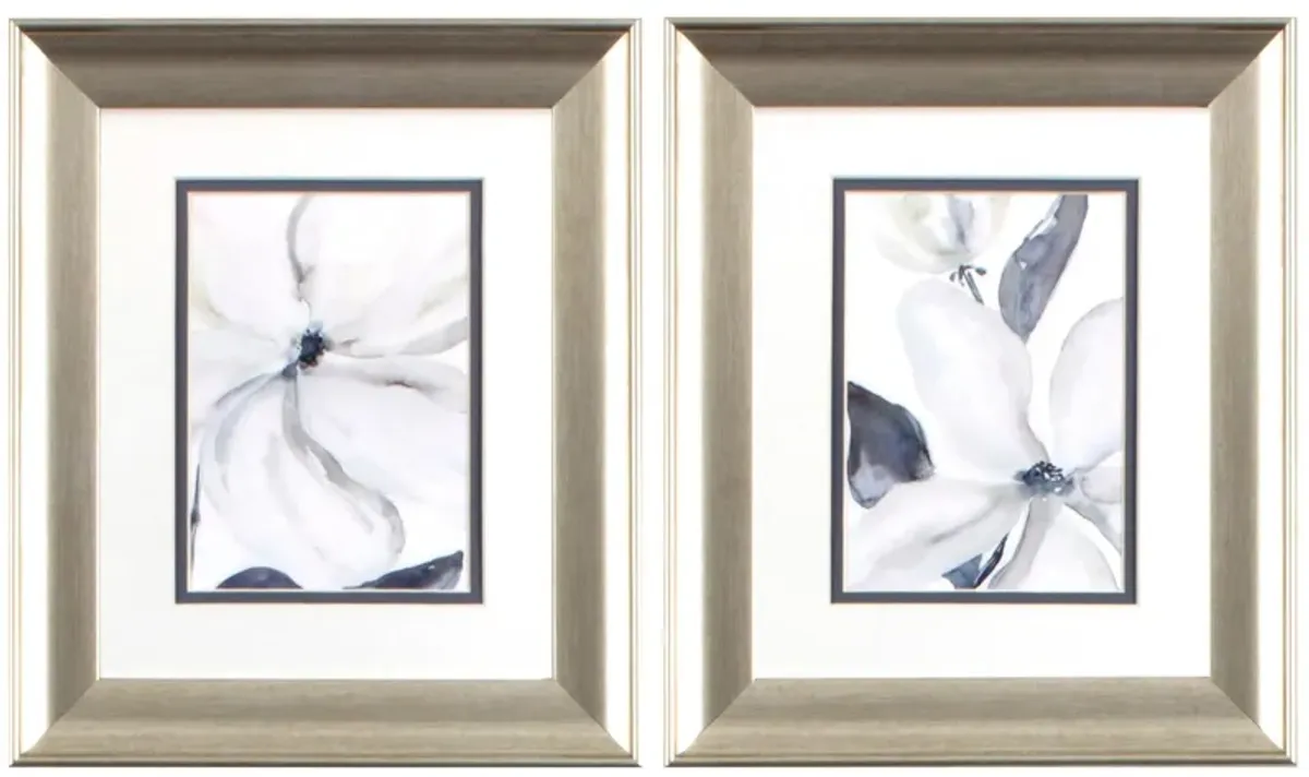 Daybreak Bloom Wall Art S/2 in Gray, White, Blue, Neutral by Propac Images