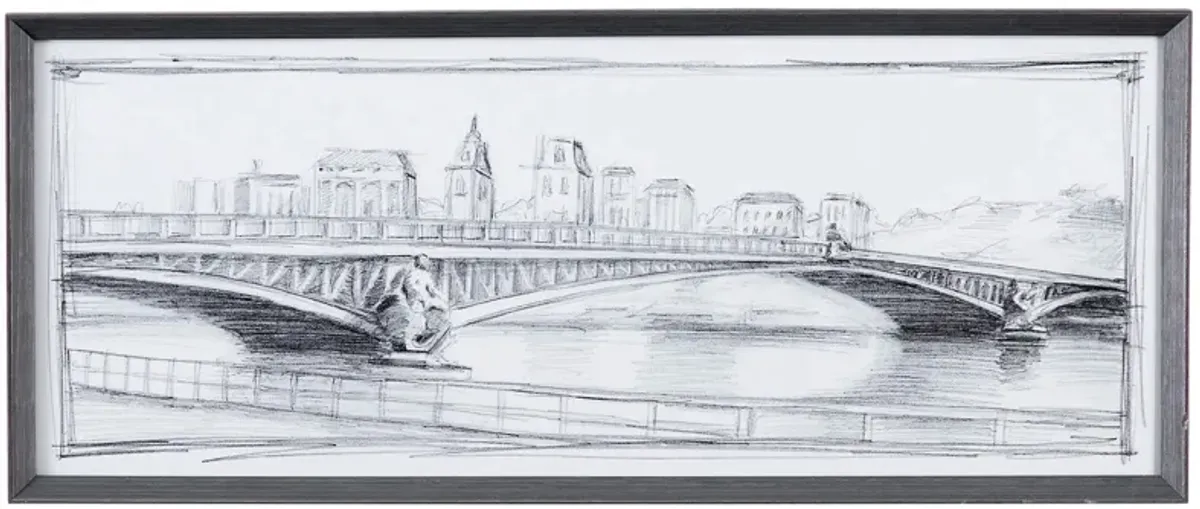 Pont Mirabeau Wall Art in Brushed Silver by Bassett Mirror Co.