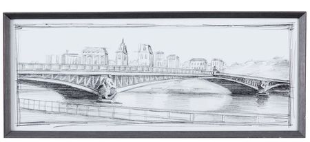 Pont Mirabeau Wall Art in Brushed Silver by Bassett Mirror Co.