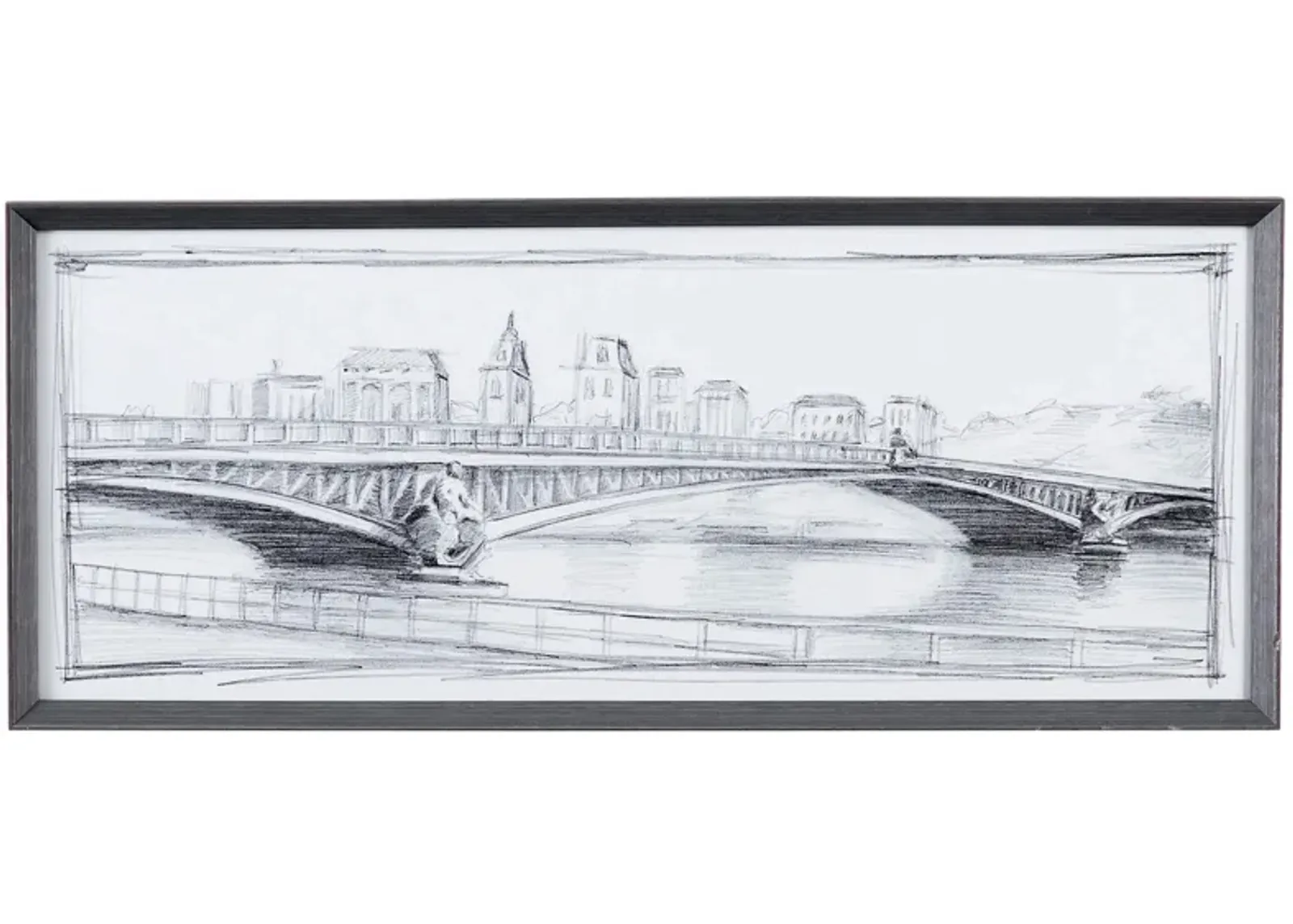 Pont Mirabeau Wall Art in Brushed Silver by Bassett Mirror Co.