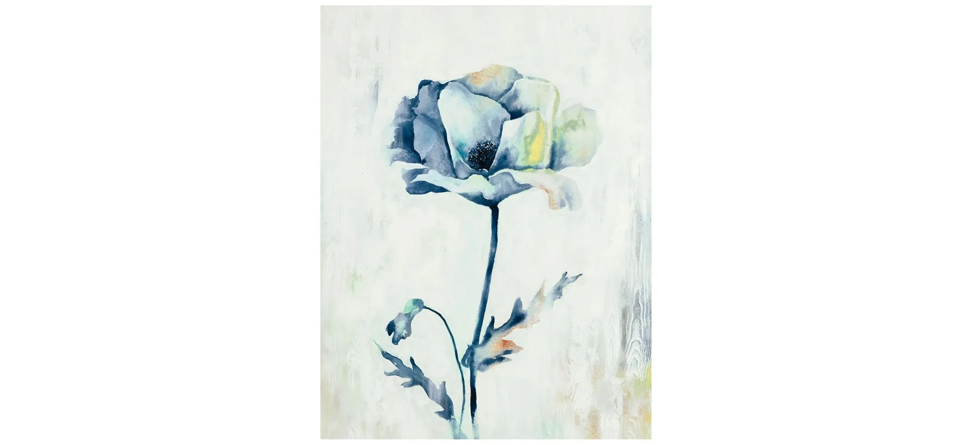 Rebound Blossoms Wall Art in Blue, Off-White by Daleno Inc