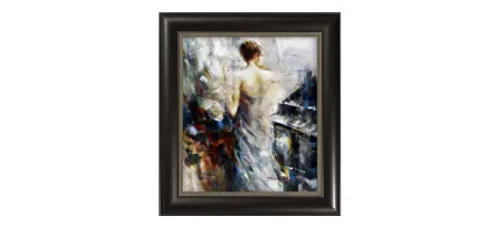 Abstract Girl by Piano Framed Wall Art in Multicolor by Prestige Arts /Ati Indust