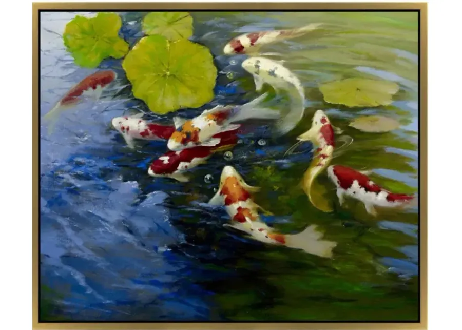 Koi Pond Canvas Wall Art in Multicolor by Prestige Arts /Ati Indust