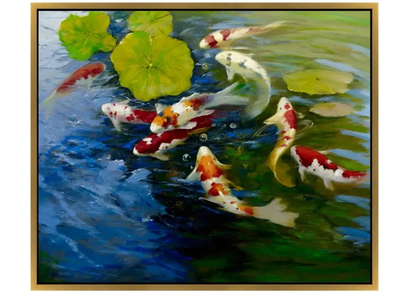 Koi Pond Canvas Wall Art in Multicolor by Prestige Arts /Ati Indust