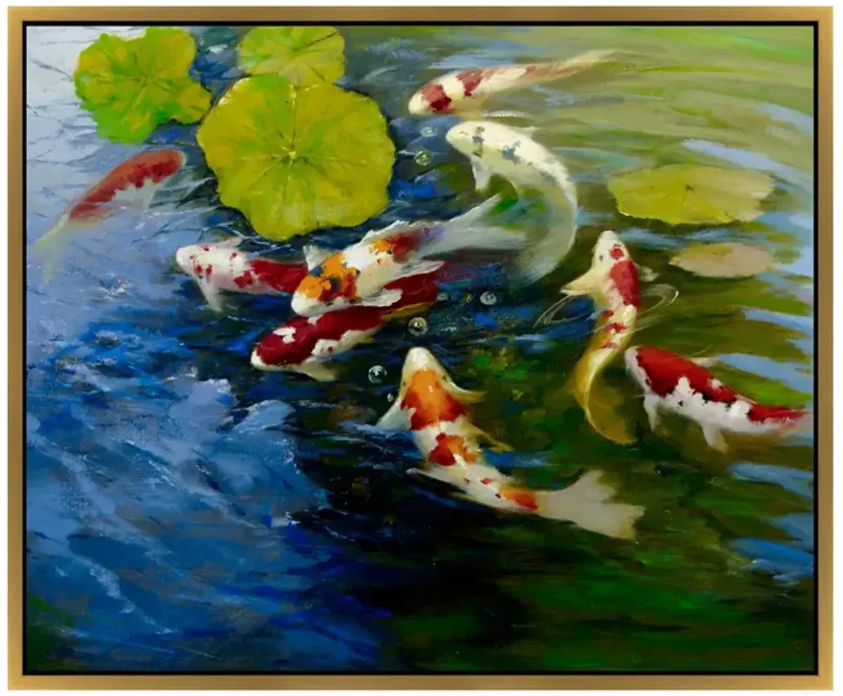 Koi Pond Canvas Wall Art in Multicolor by Prestige Arts /Ati Indust