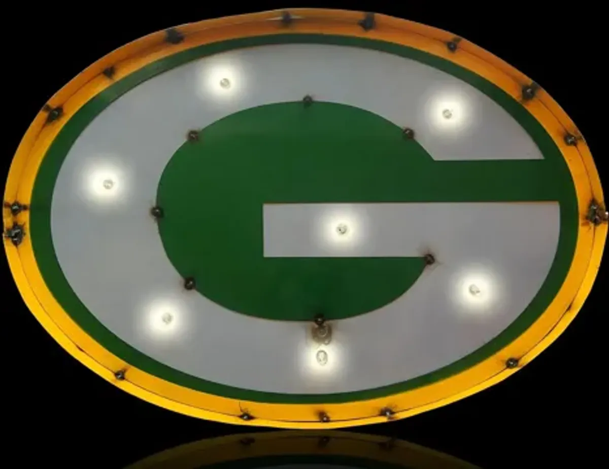 NFL Logo Lighted Recycled Metal Sign