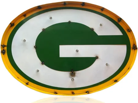 NFL Logo Lighted Recycled Metal Sign in Green Bay Packers by Imperial International